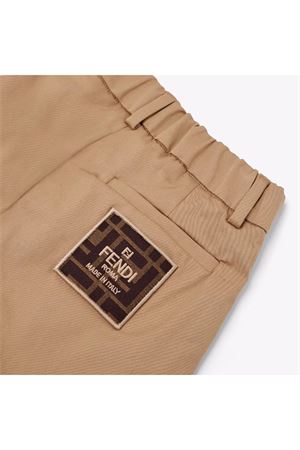 Regular junior trousers in beige FENDI KIDS | JMF458ADEHF1F4G